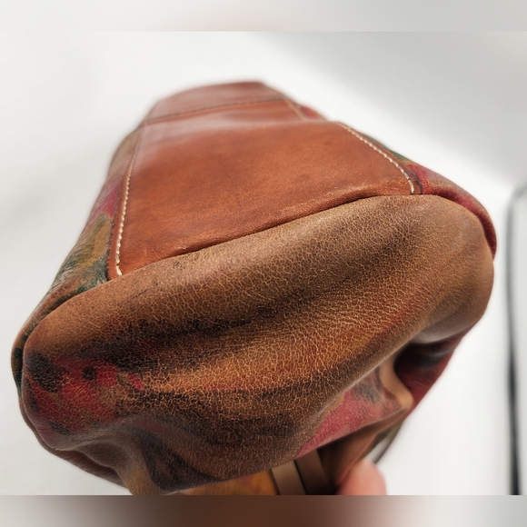 Patricia Nash Ferrera Frame Floral Shoulder Clutch Satchel Leather Bag Brown - Picture 6 of 16